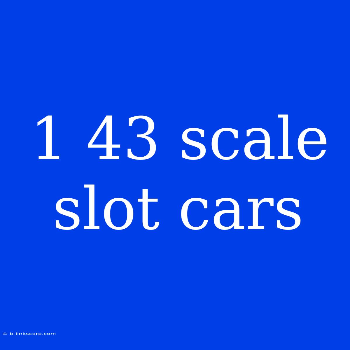 1 43 Scale Slot Cars