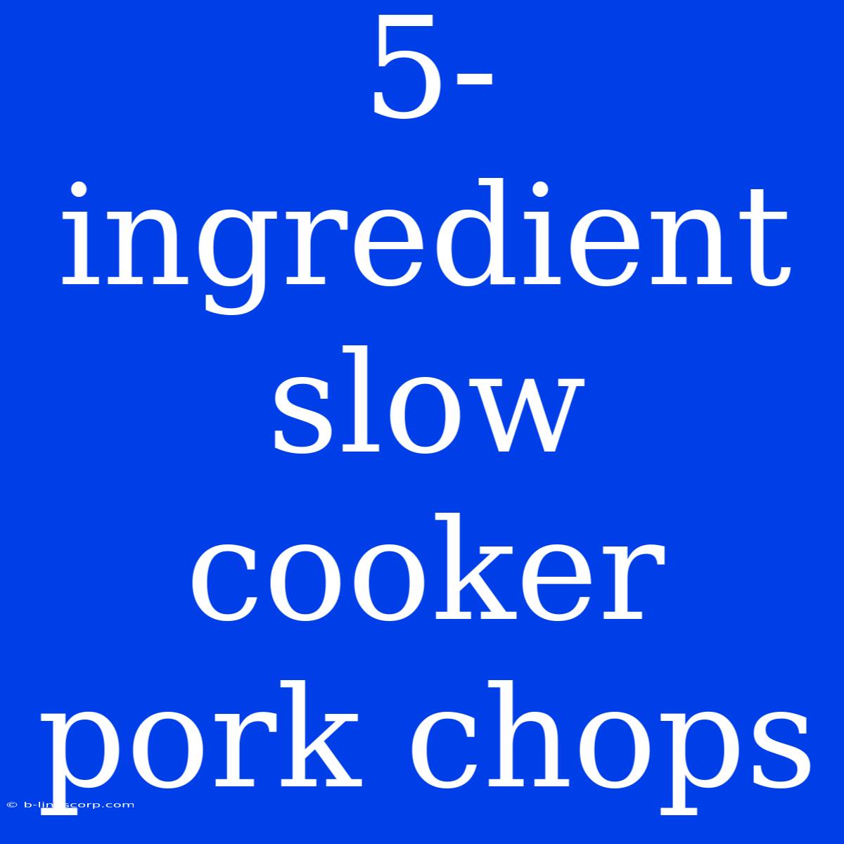 5-ingredient Slow Cooker Pork Chops