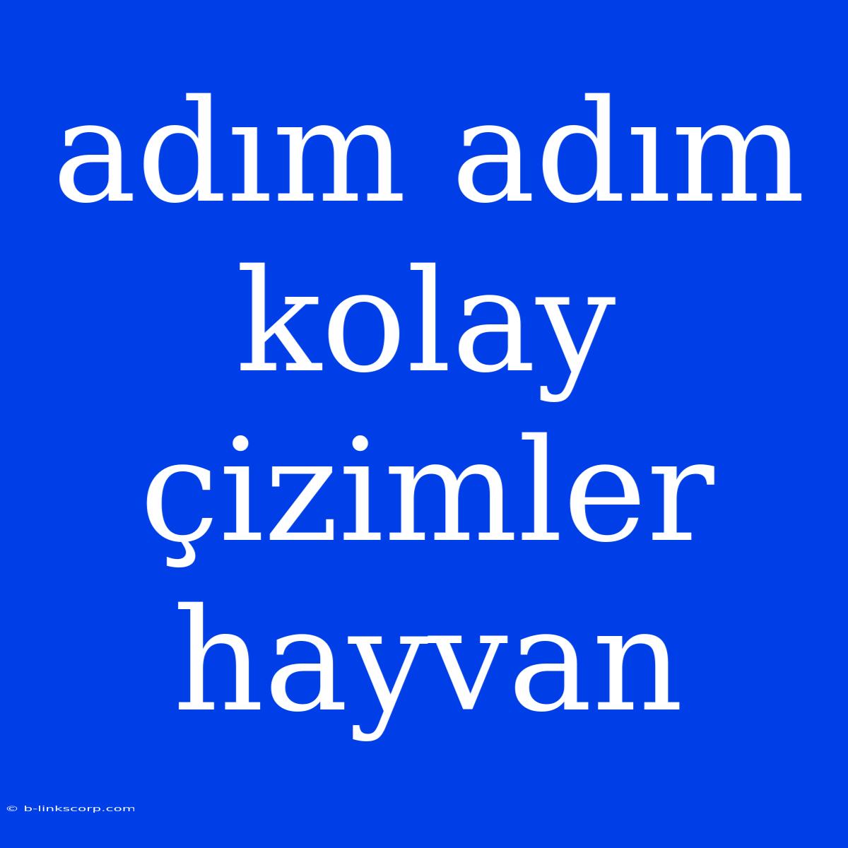 Adım Adım Kolay Çizimler Hayvan