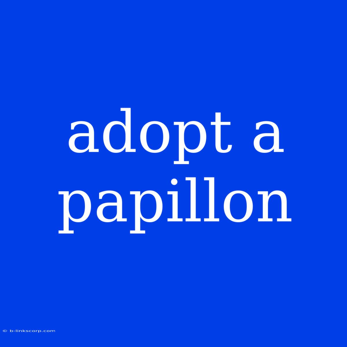 Adopt A Papillon