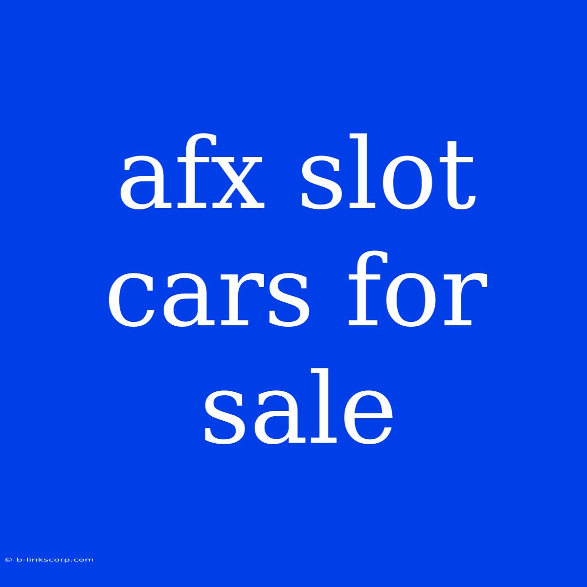 Afx Slot Cars For Sale