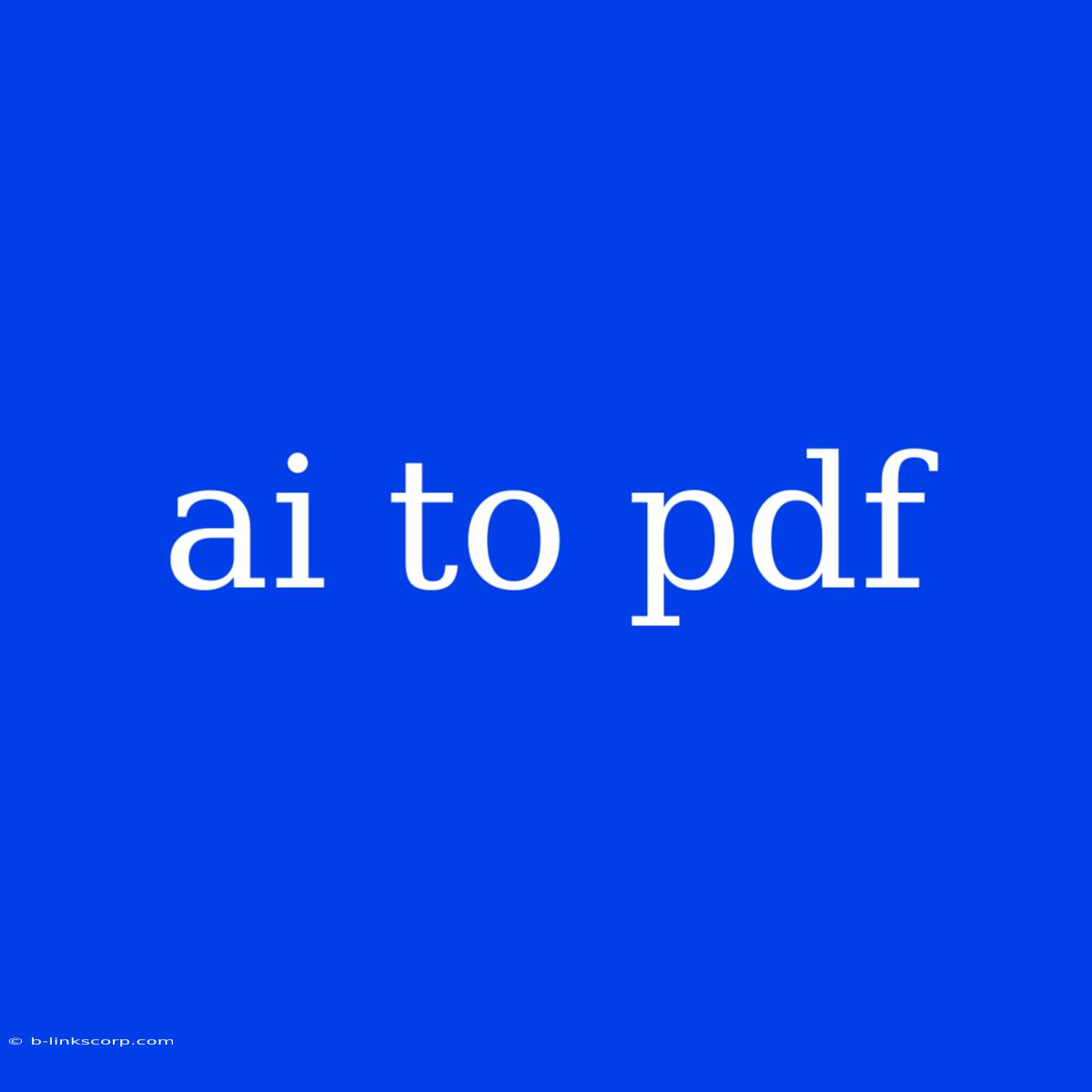 Ai To Pdf