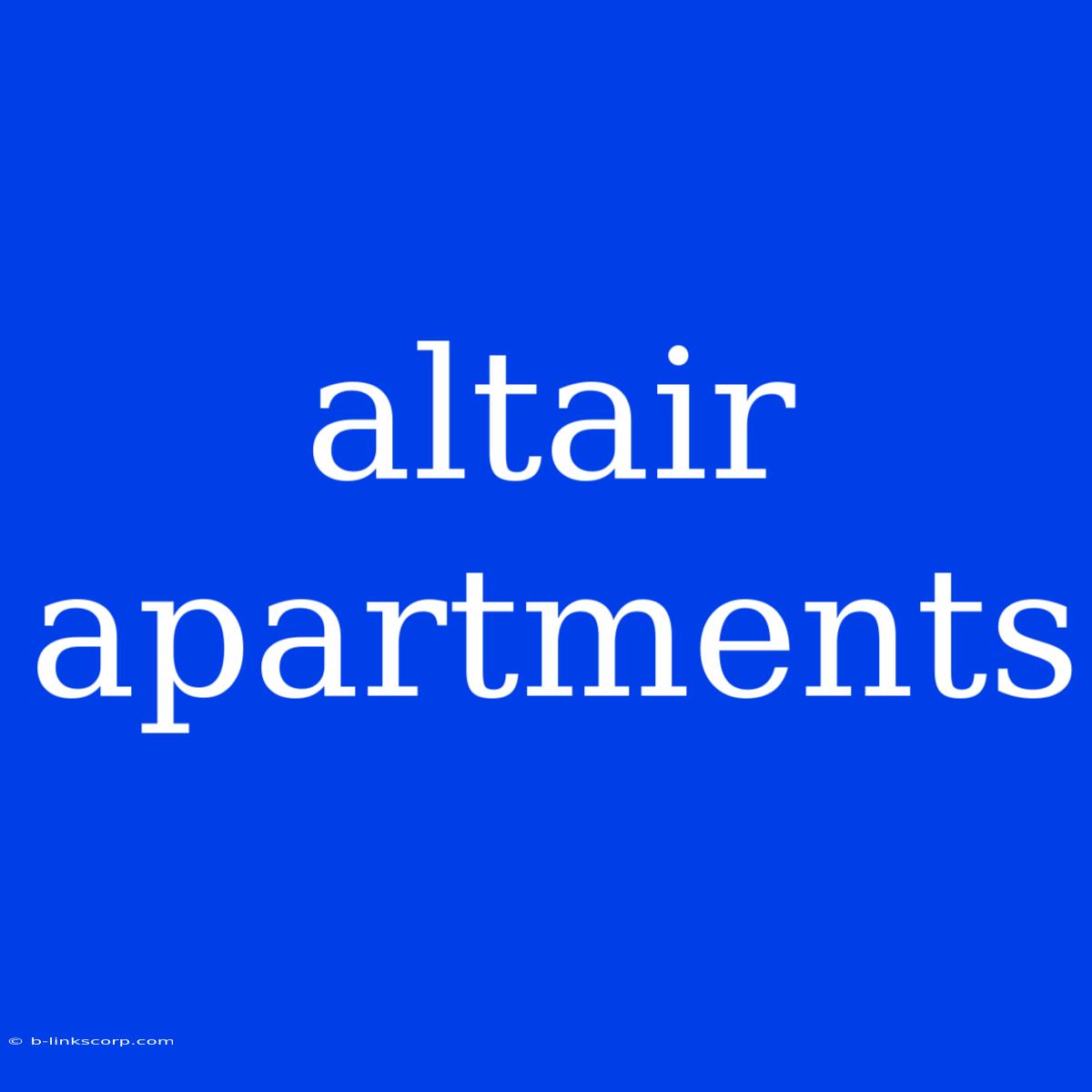 Altair Apartments