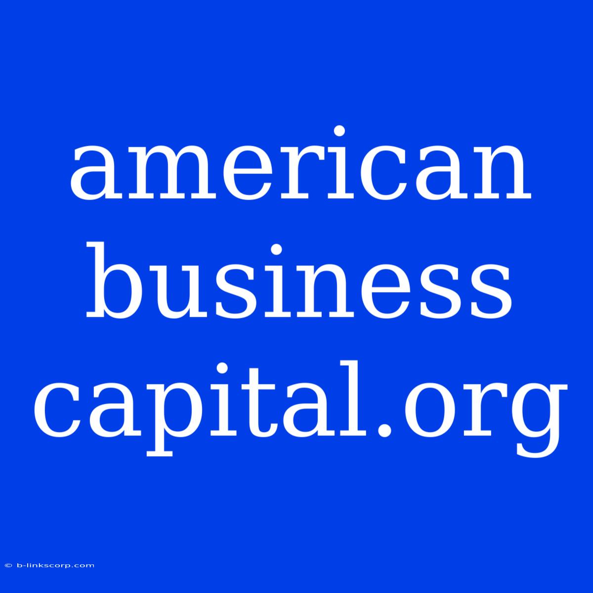 American Business Capital.org