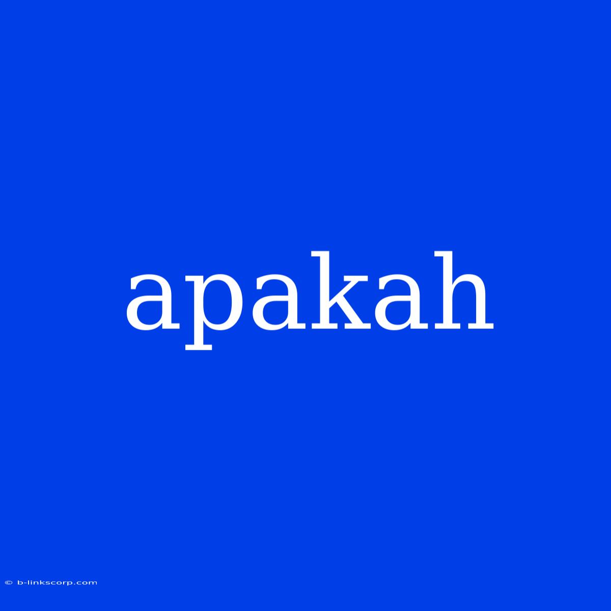 Apakah