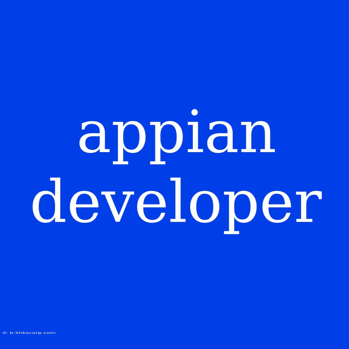 Appian Developer