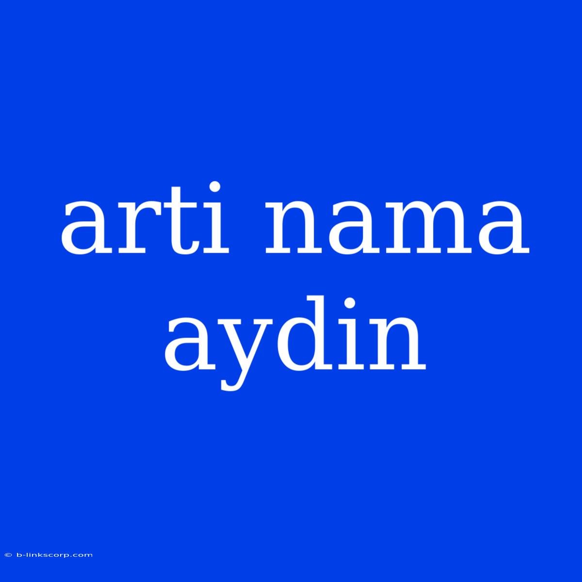 Arti Nama Aydin