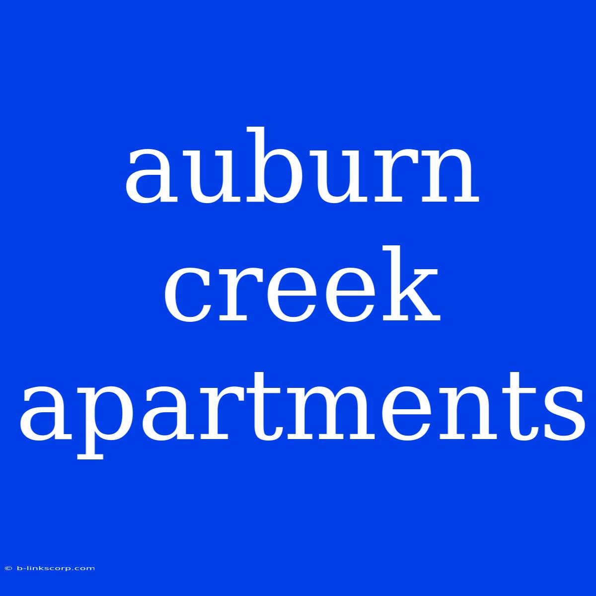 Auburn Creek Apartments