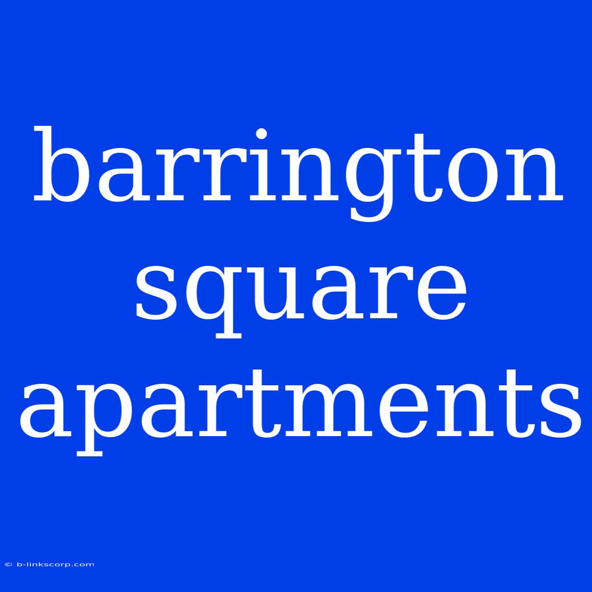 Barrington Square Apartments