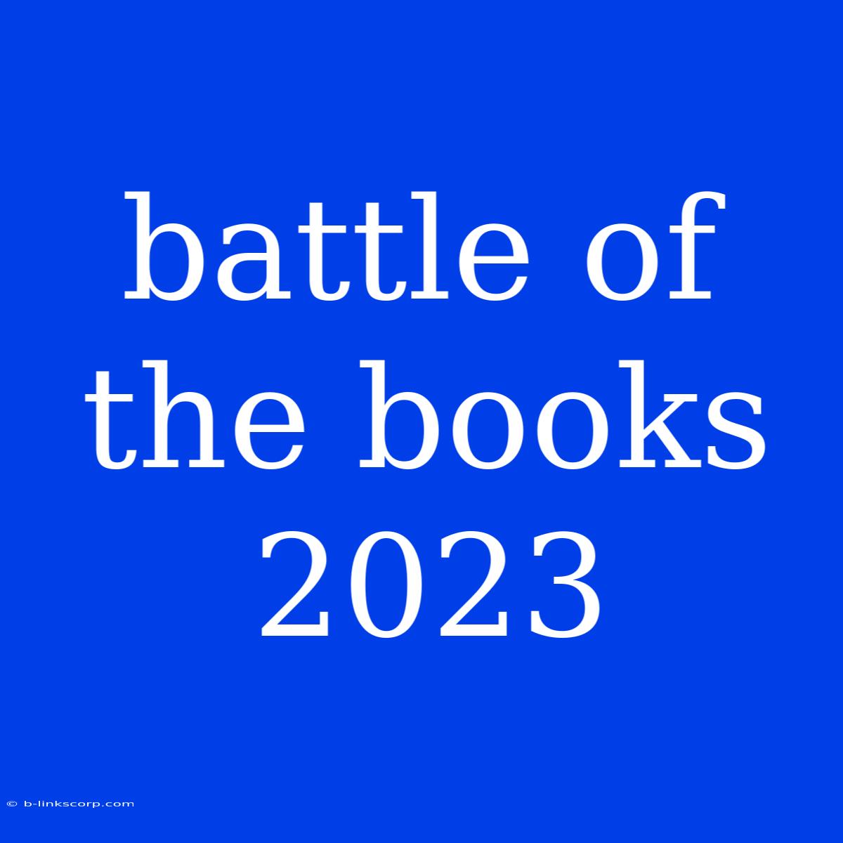 Battle Of The Books 2023