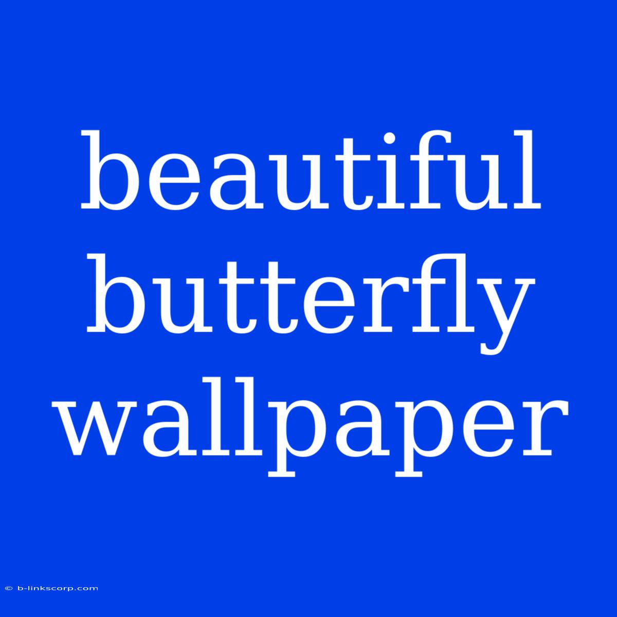 Beautiful Butterfly Wallpaper