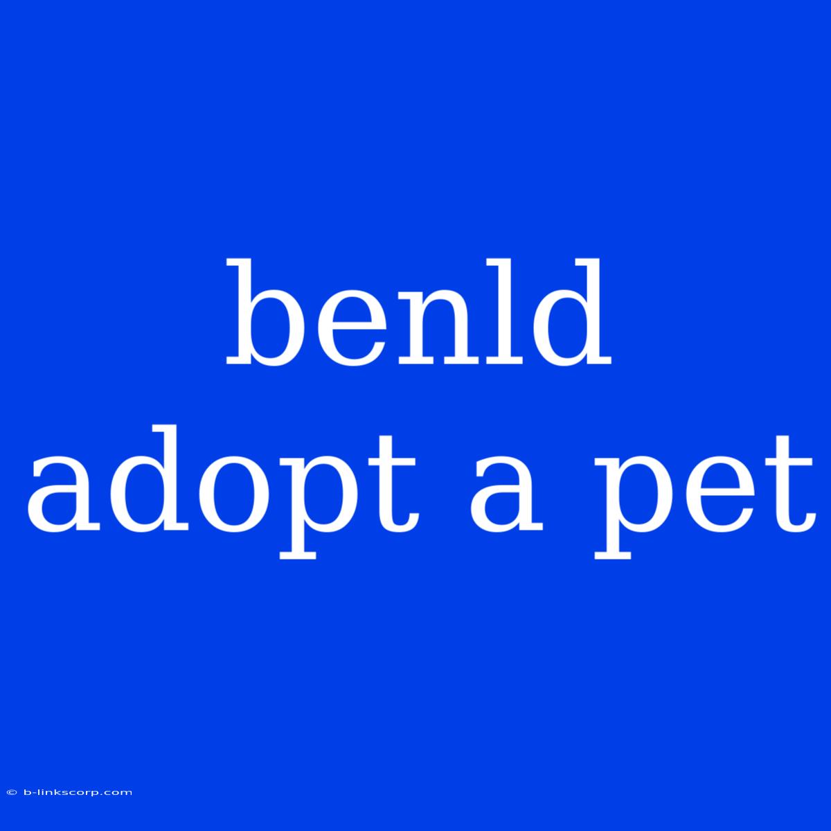 Benld Adopt A Pet