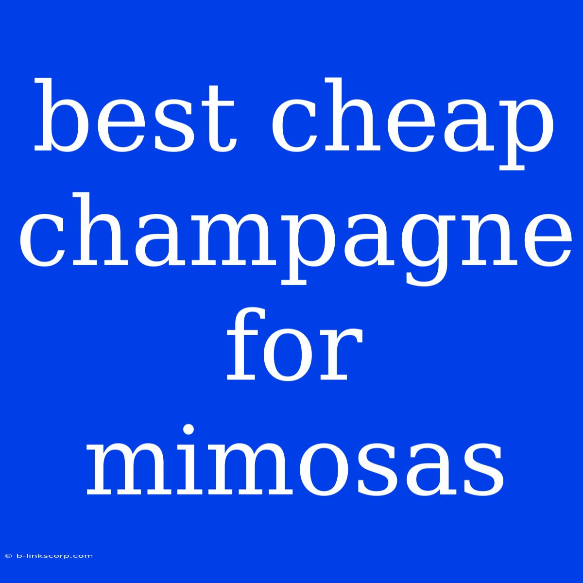 Best Cheap Champagne For Mimosas