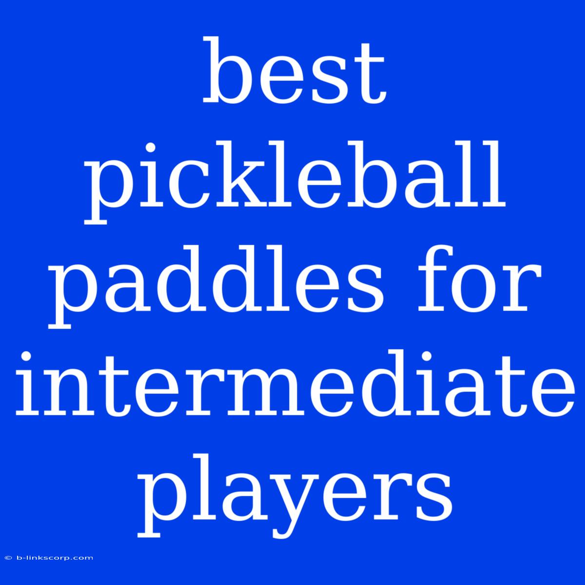 Best Pickleball Paddles For Intermediate Players