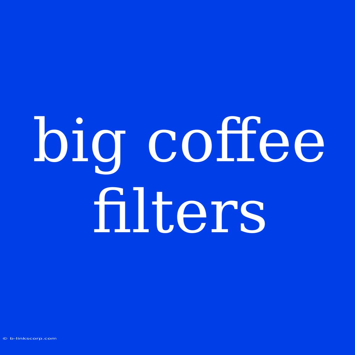 Big Coffee Filters