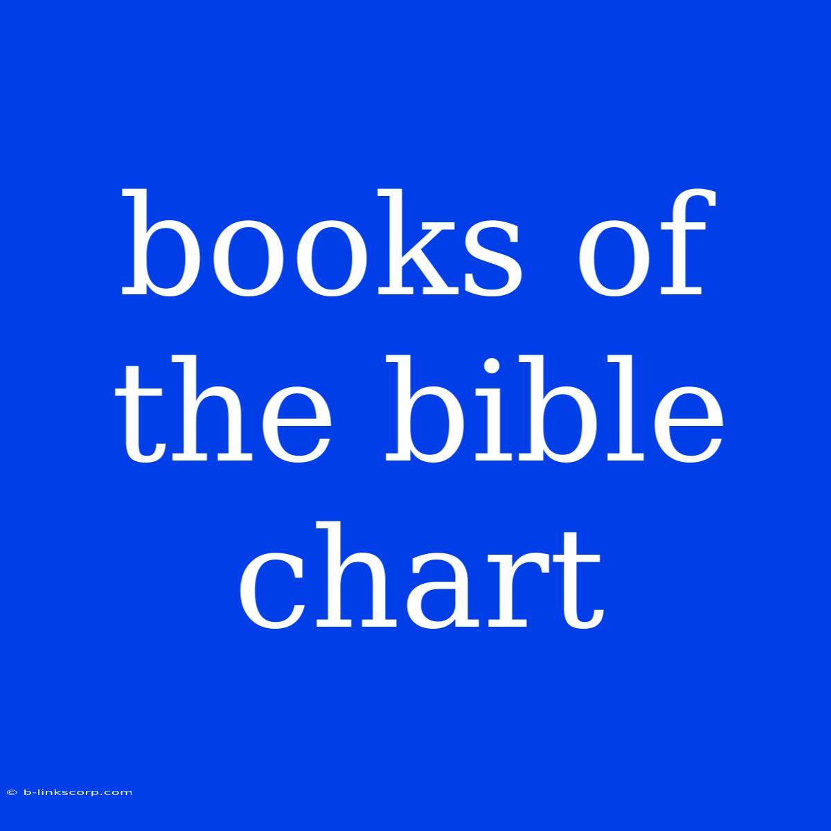 Books Of The Bible Chart