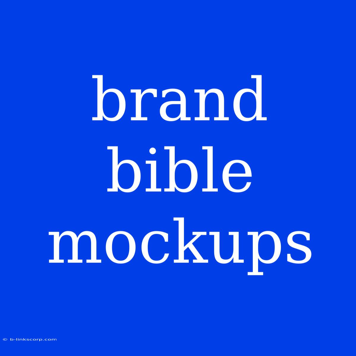 Brand Bible Mockups