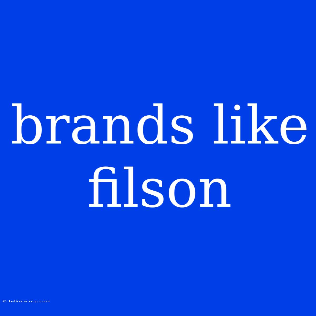 Brands Like Filson