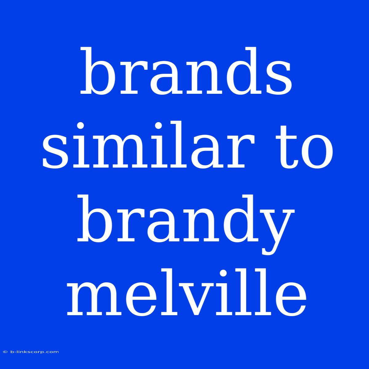 Brands Similar To Brandy Melville