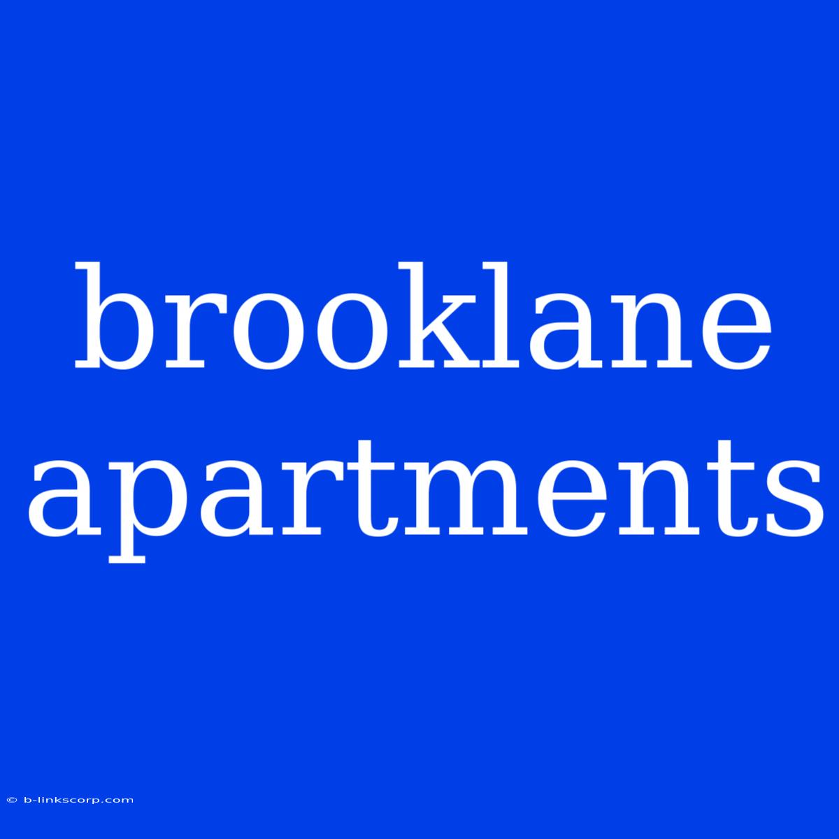 Brooklane Apartments