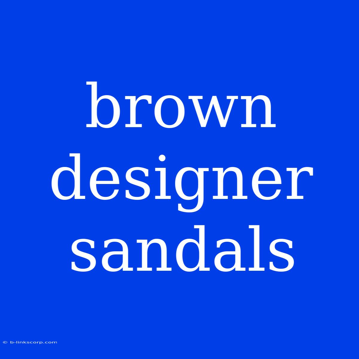 Brown Designer Sandals