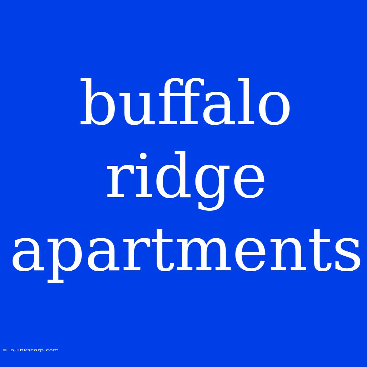 Buffalo Ridge Apartments