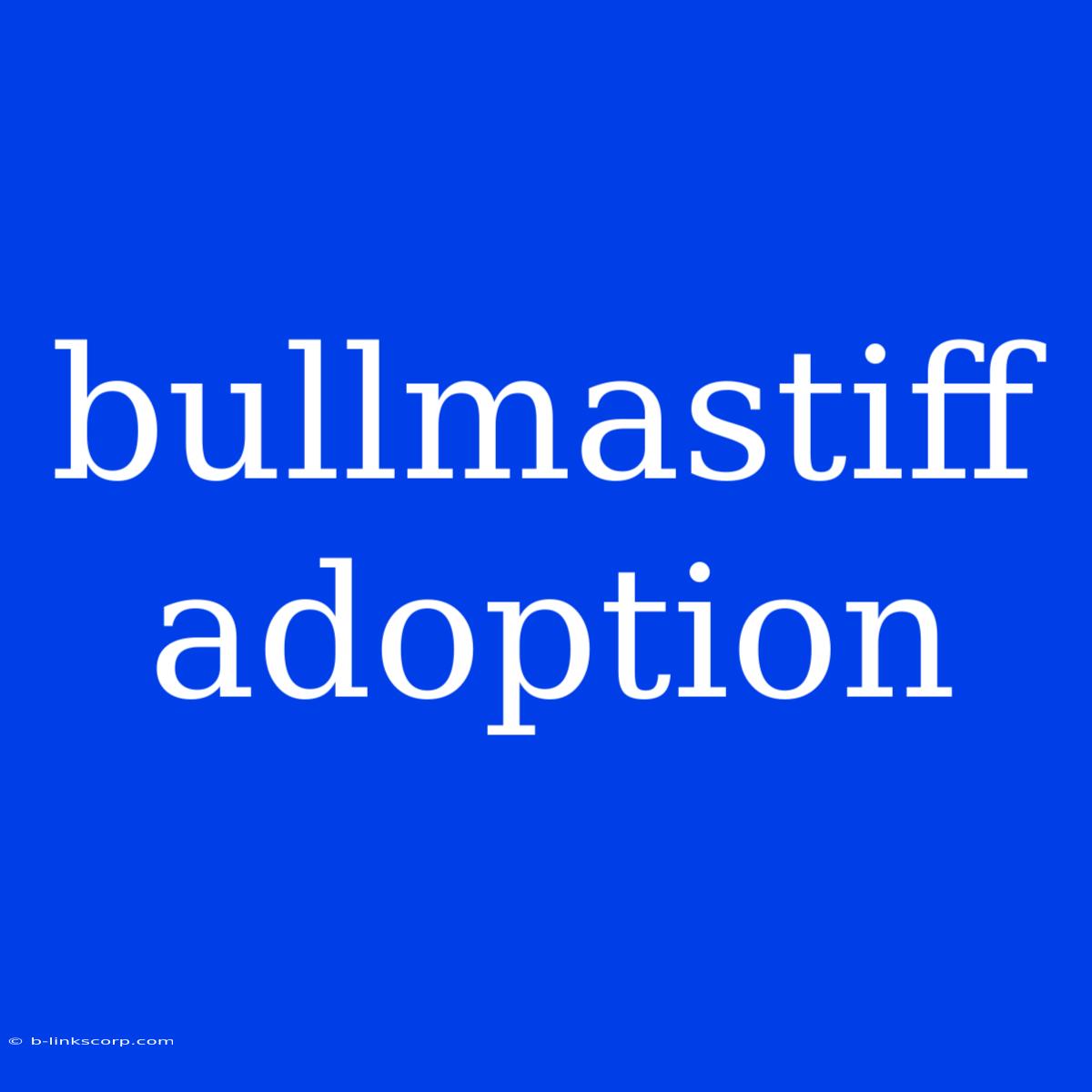 Bullmastiff Adoption