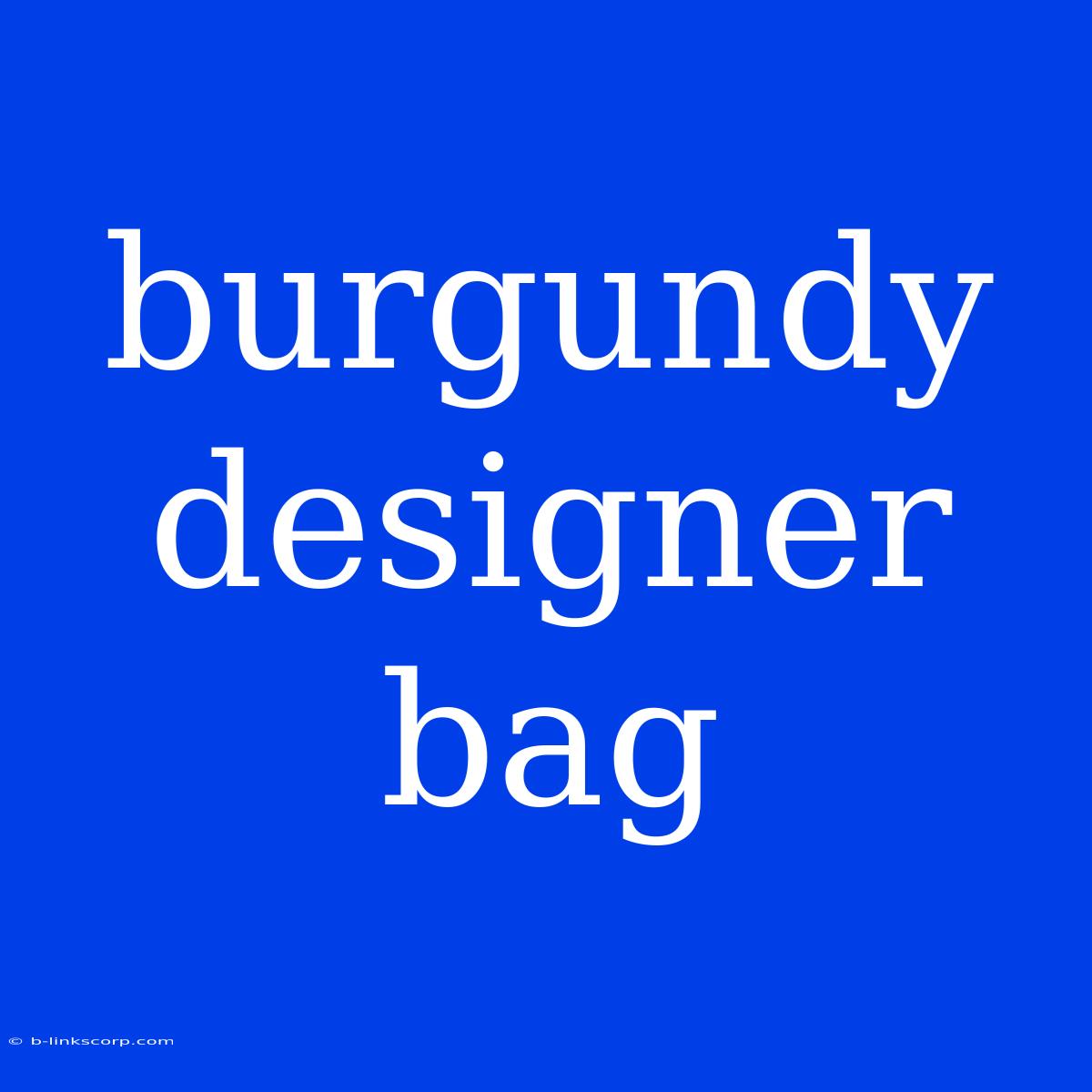 Burgundy Designer Bag