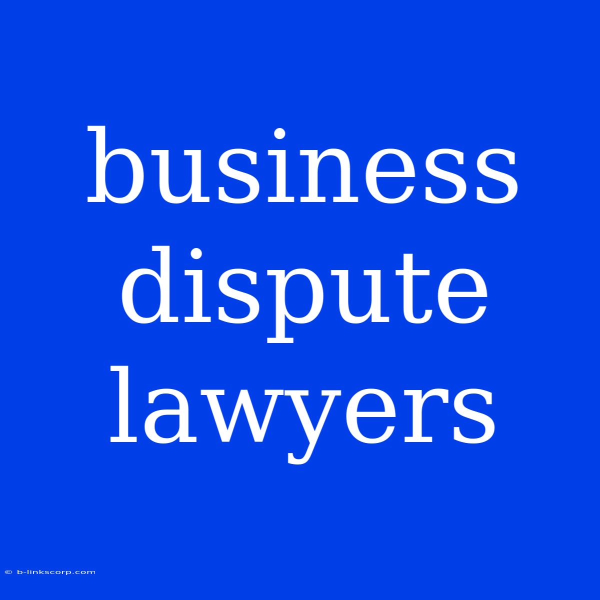 Business Dispute Lawyers