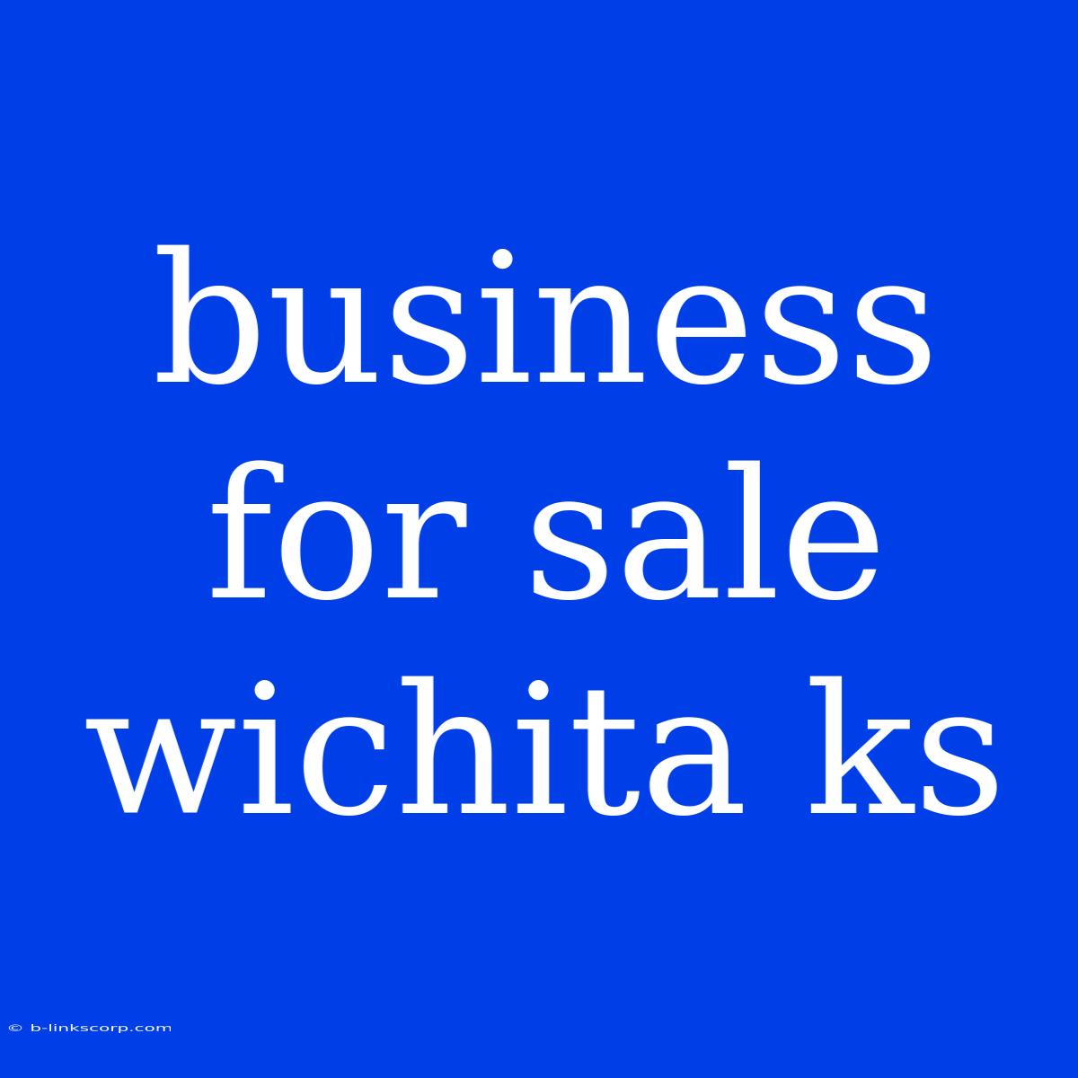 Business For Sale Wichita Ks