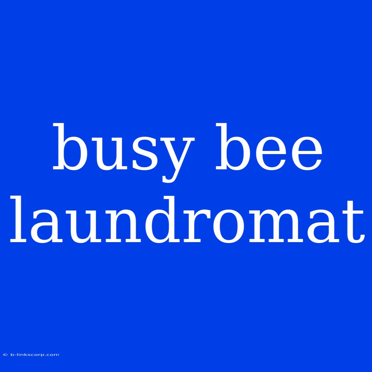 Busy Bee Laundromat