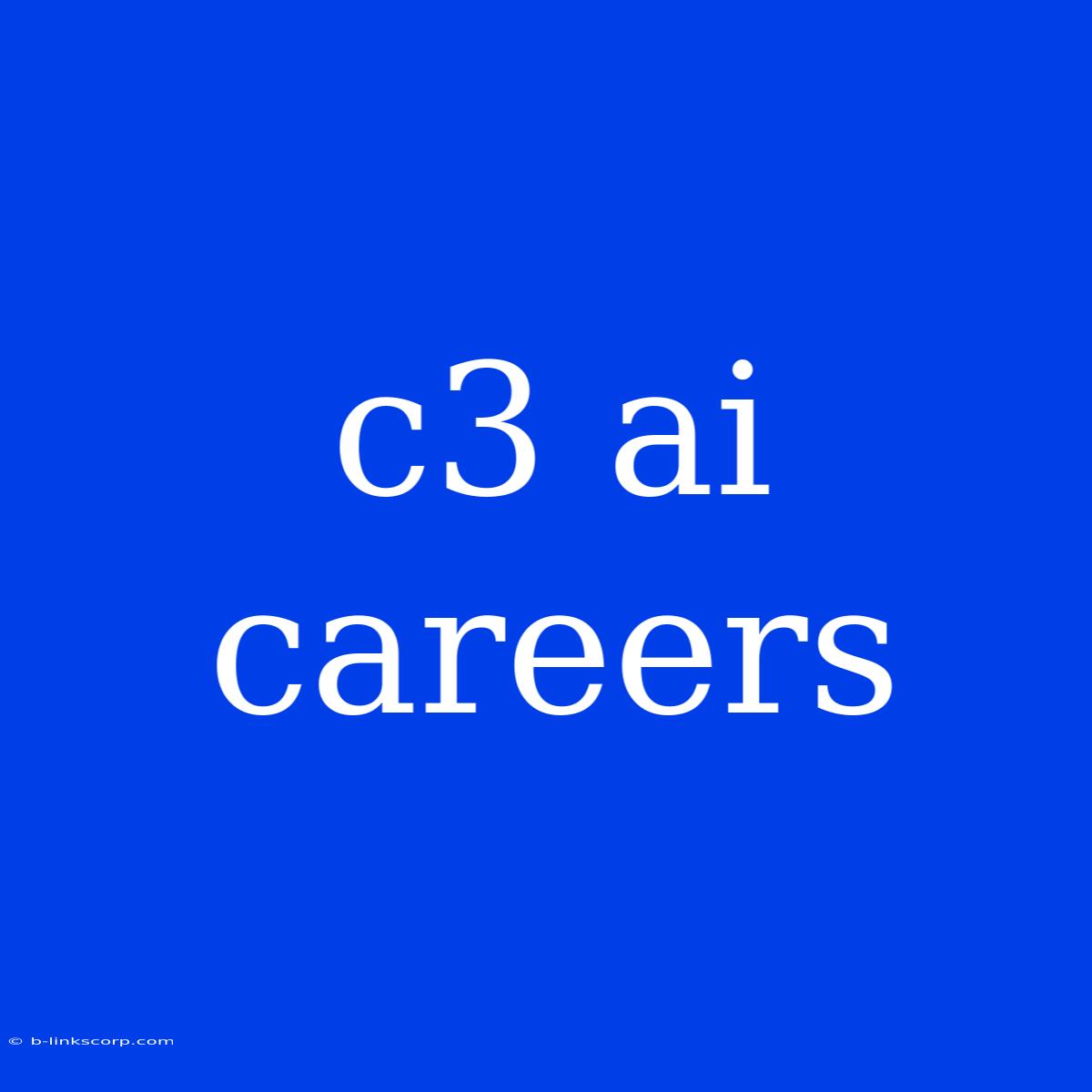 C3 Ai Careers