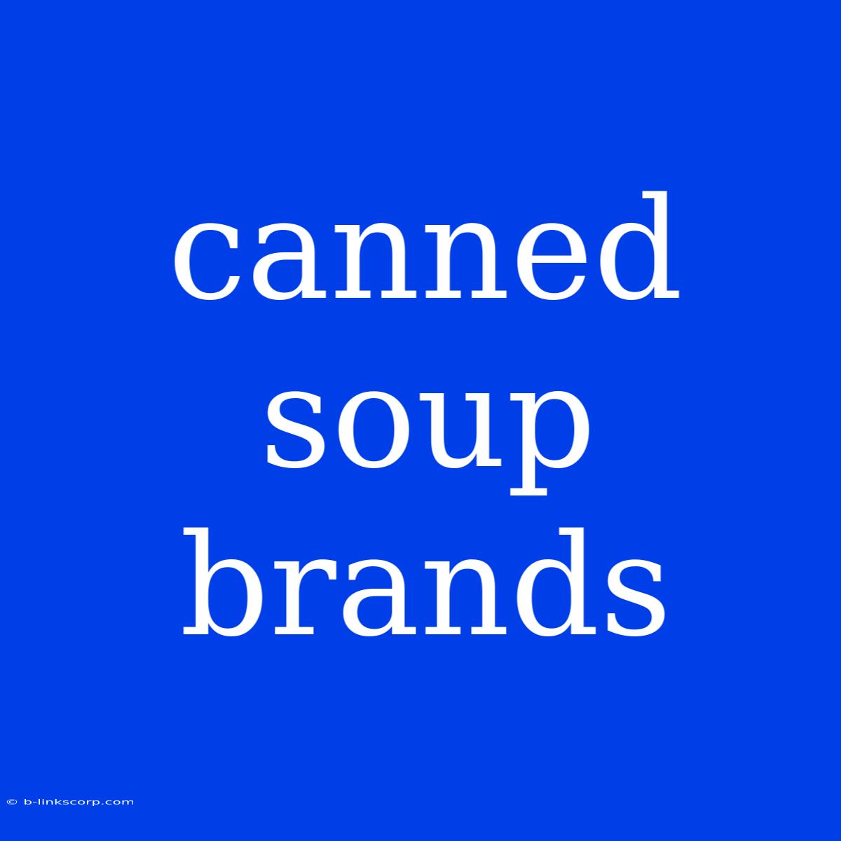 Canned Soup Brands