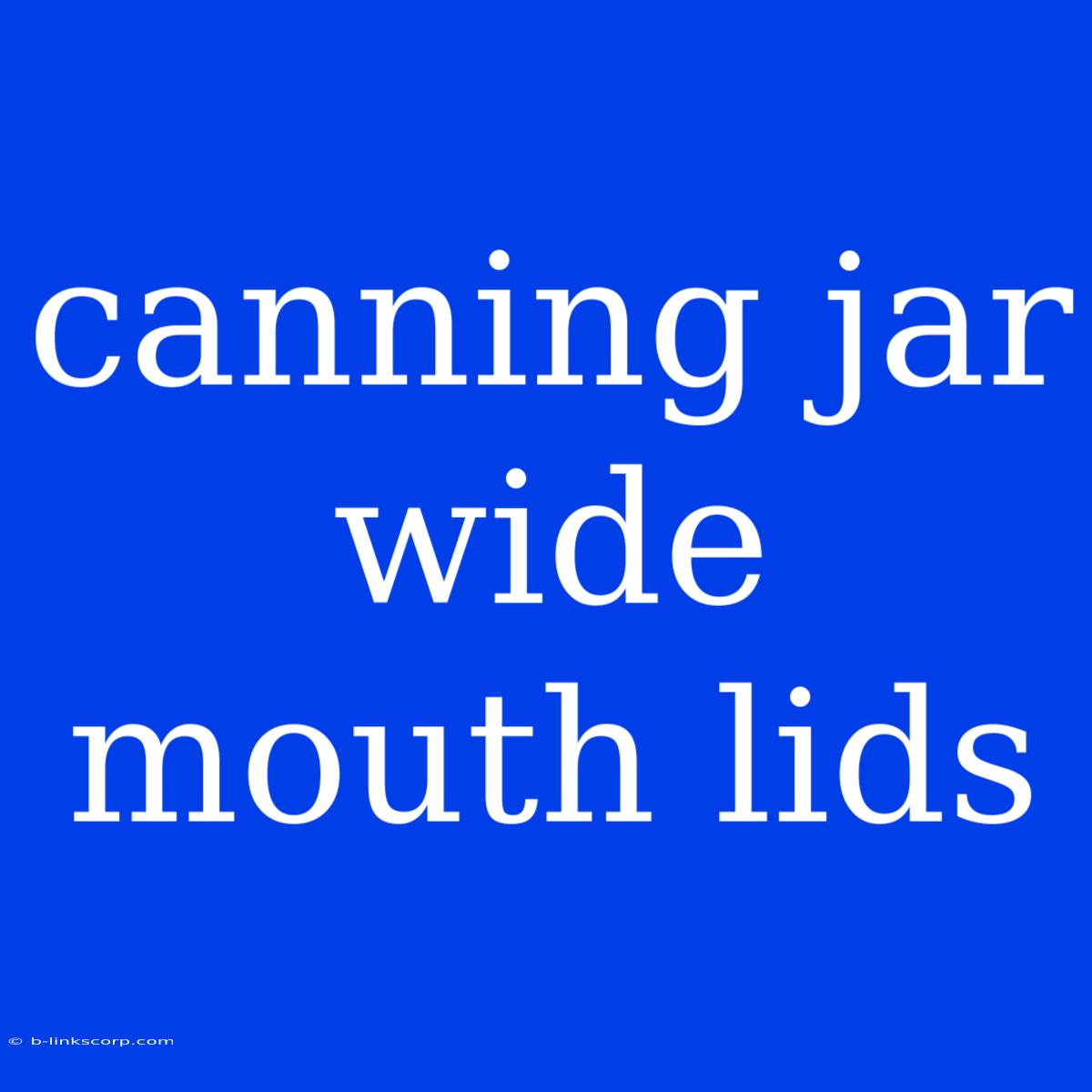 Canning Jar Wide Mouth Lids