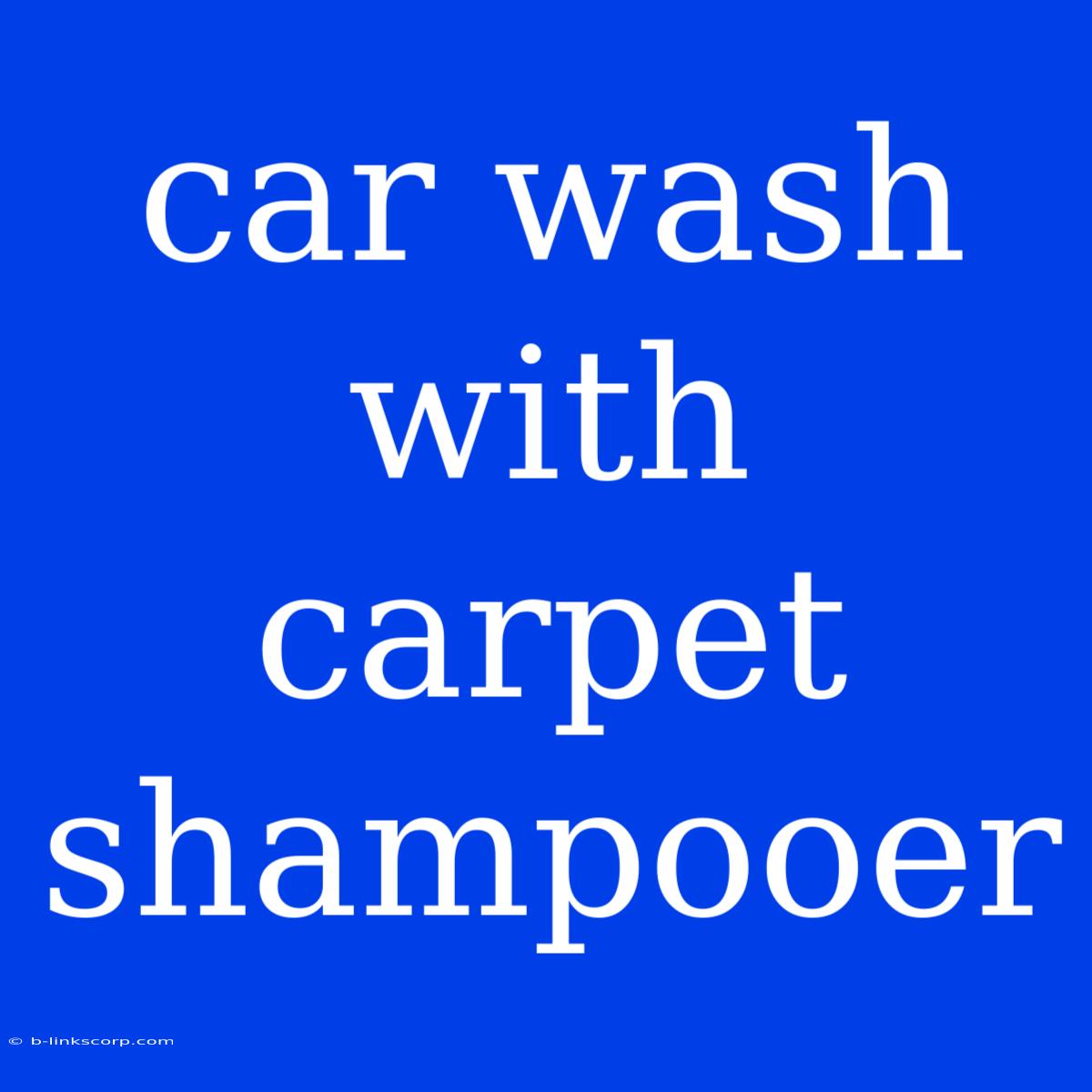 Car Wash With Carpet Shampooer