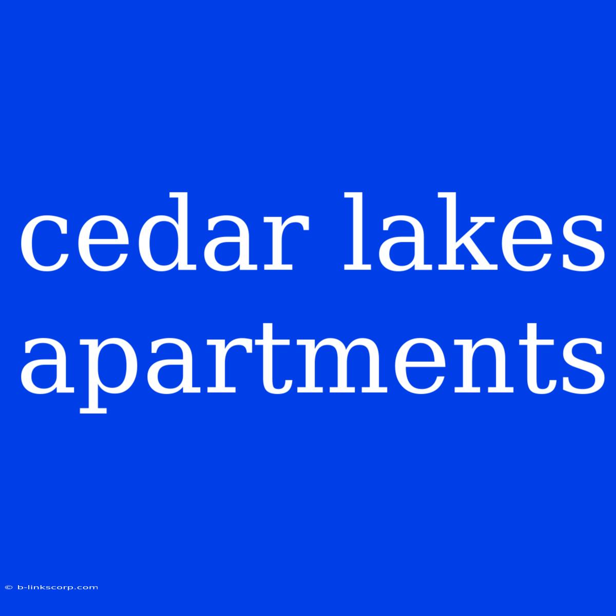 Cedar Lakes Apartments