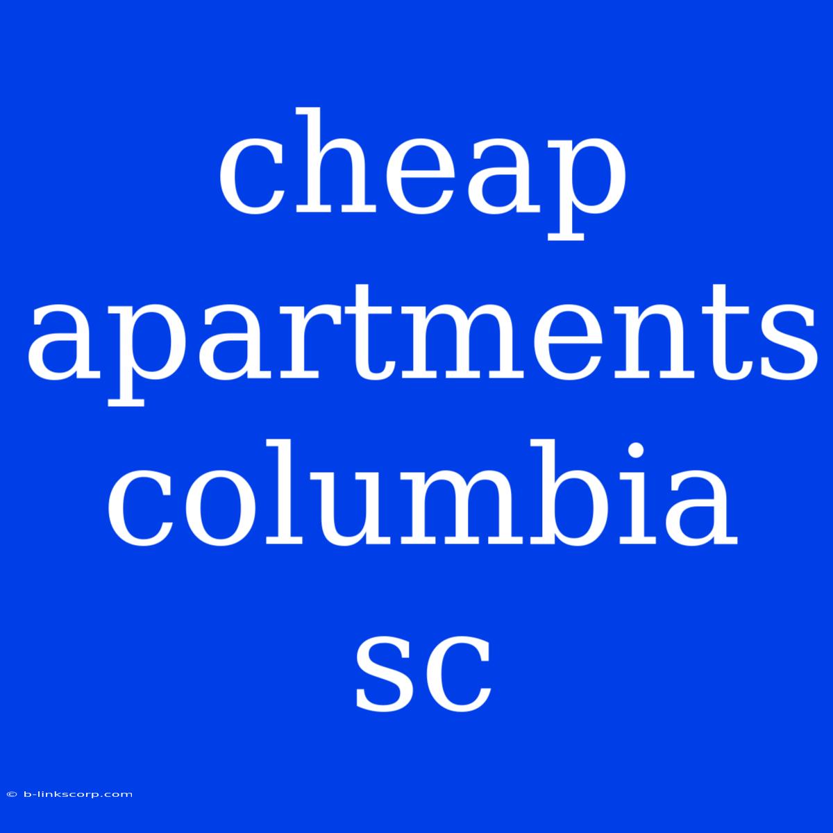 Cheap Apartments Columbia Sc