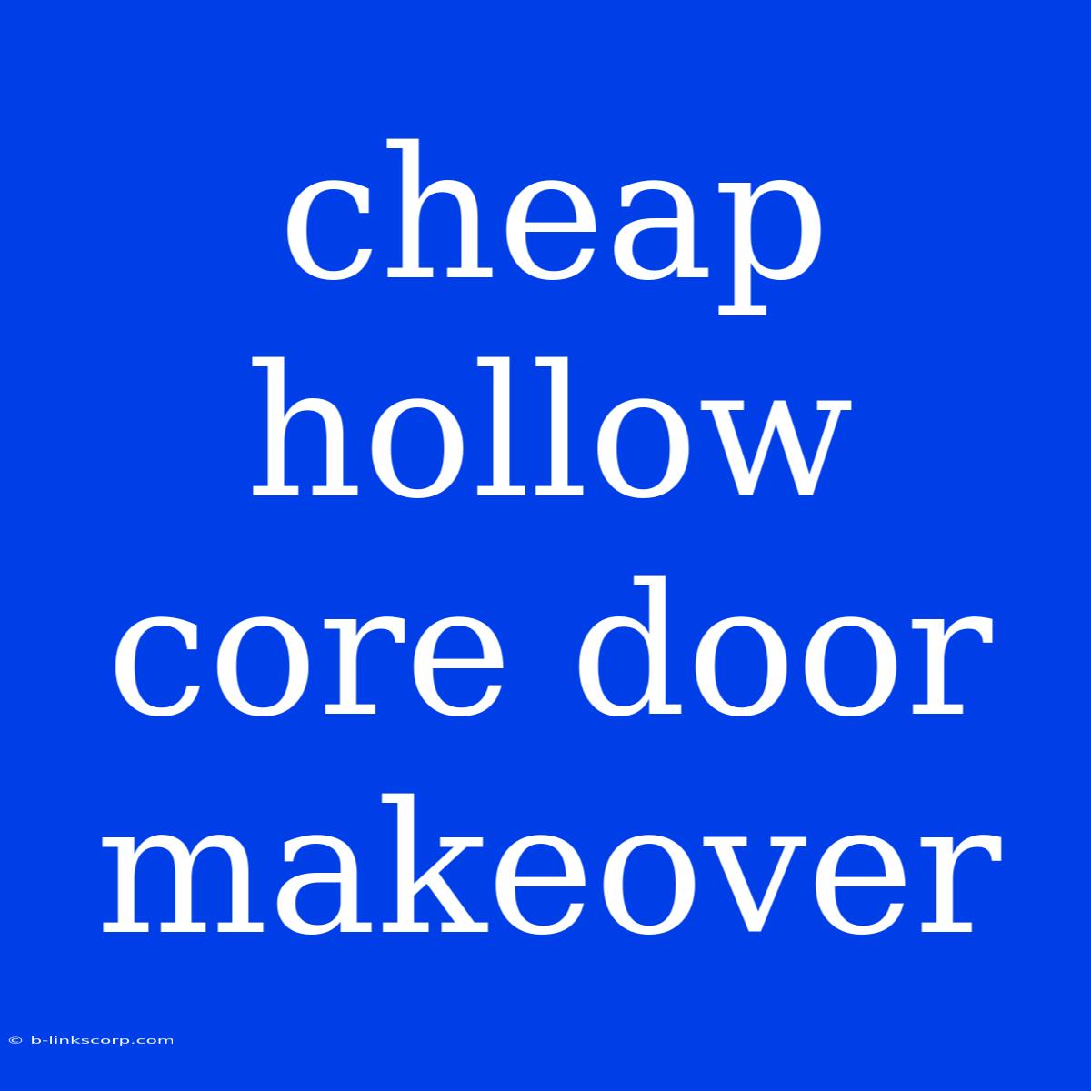 Cheap Hollow Core Door Makeover