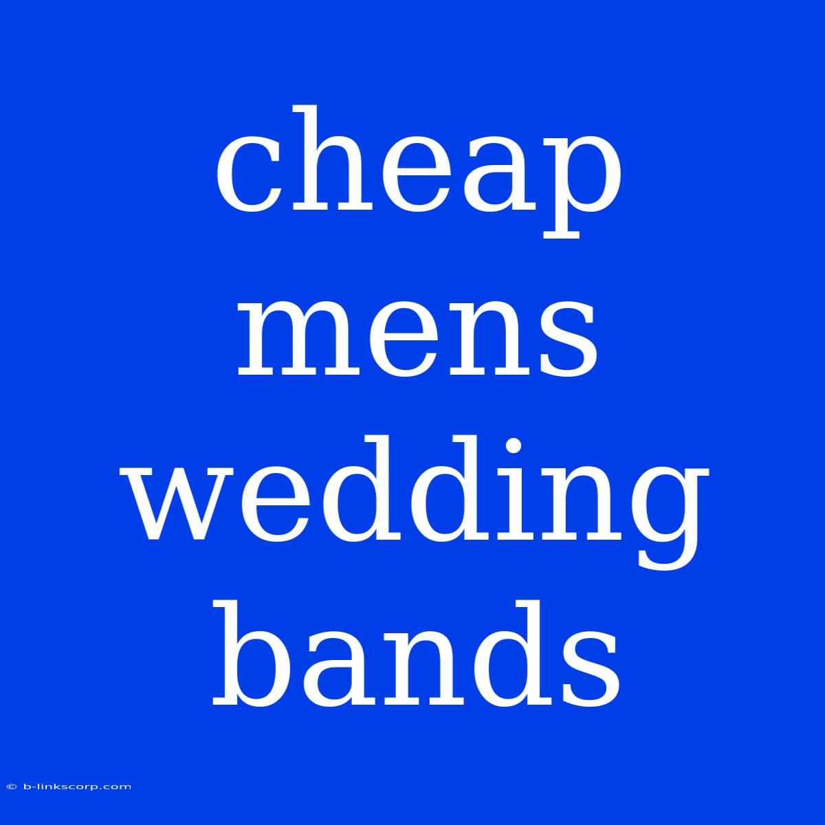 Cheap Mens Wedding Bands