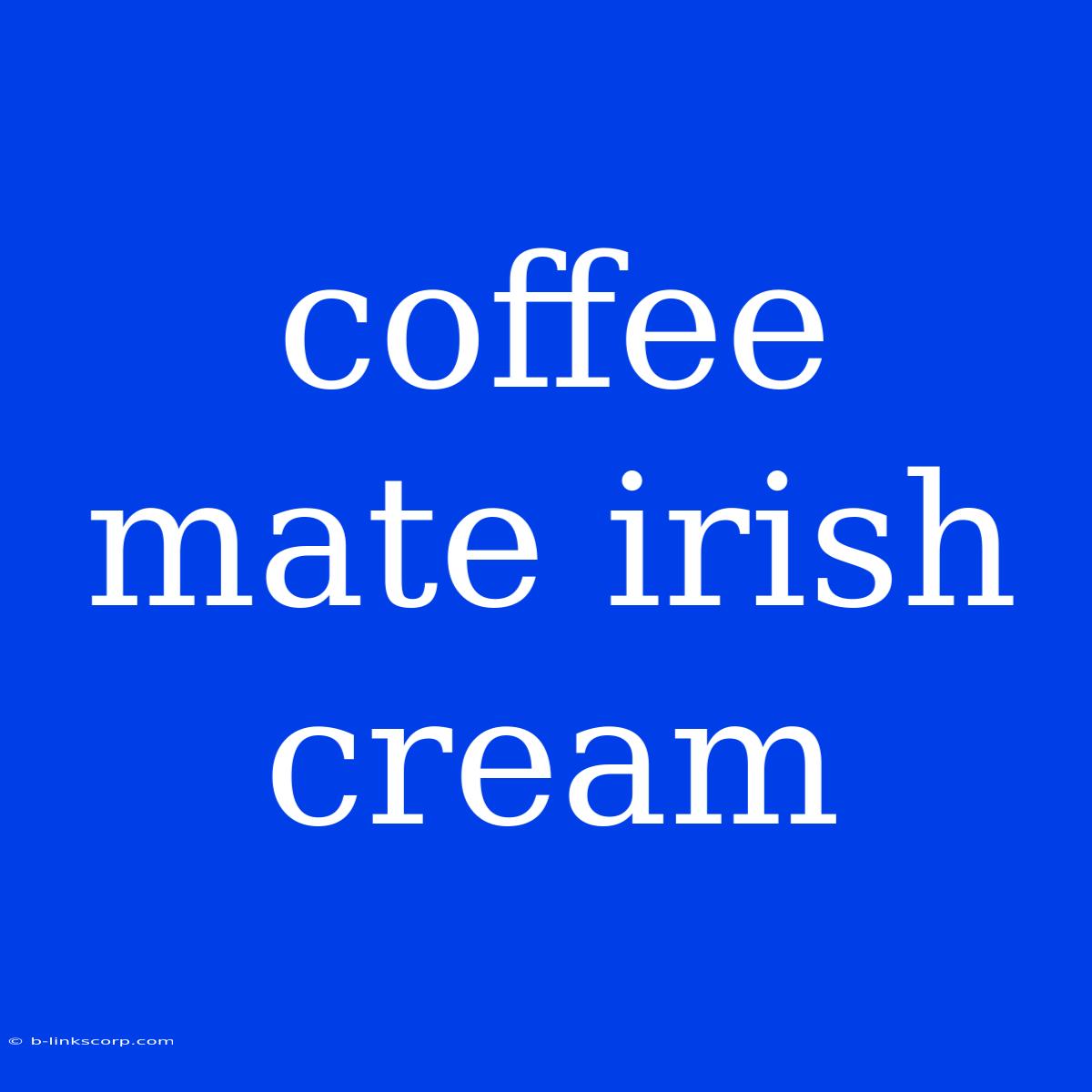 Coffee Mate Irish Cream