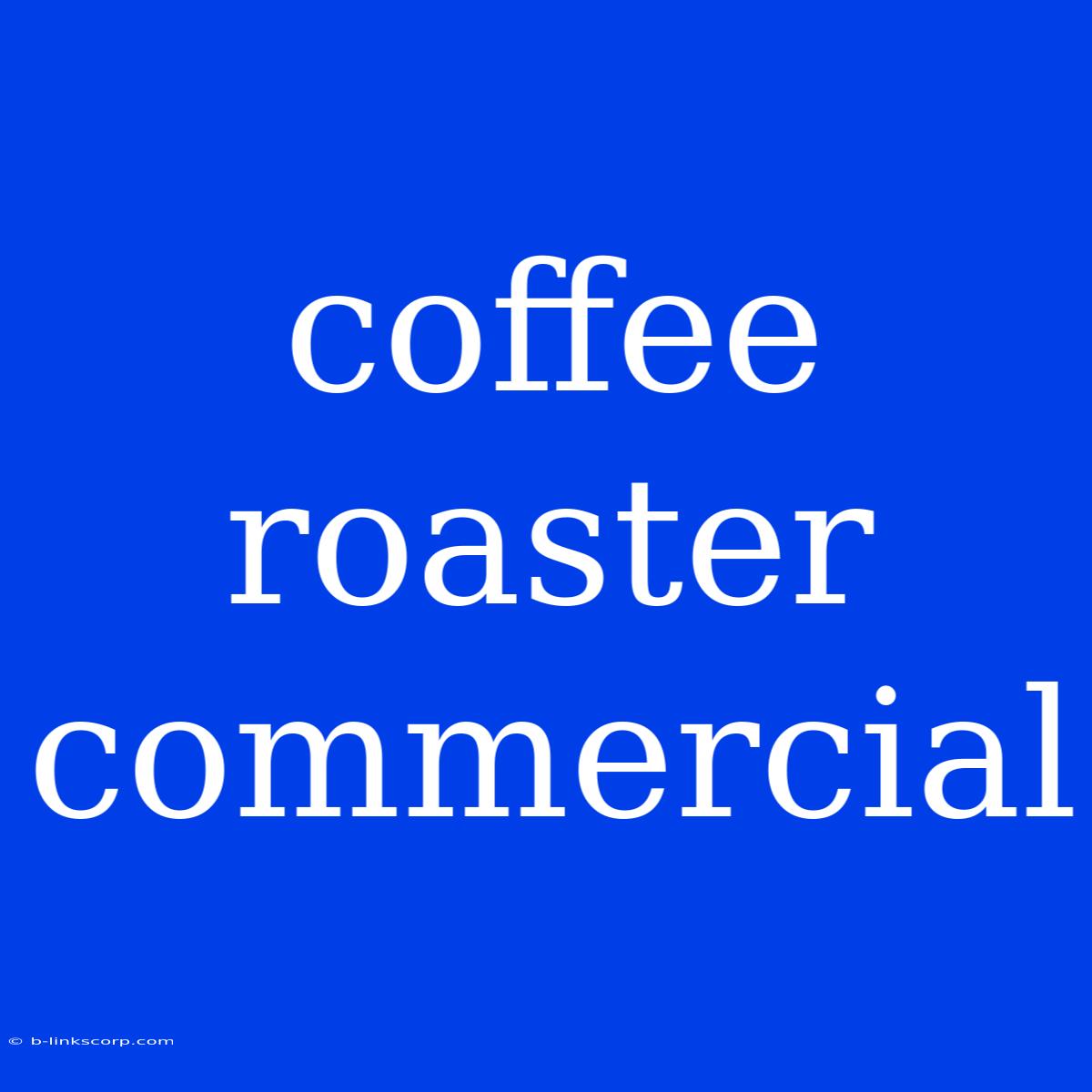 Coffee Roaster Commercial