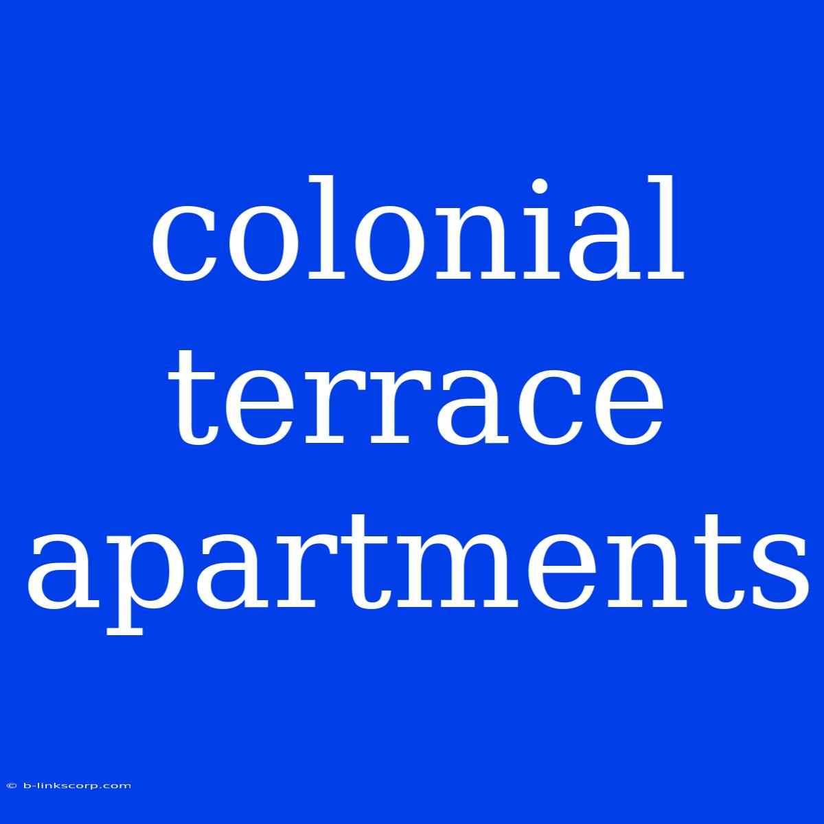 Colonial Terrace Apartments