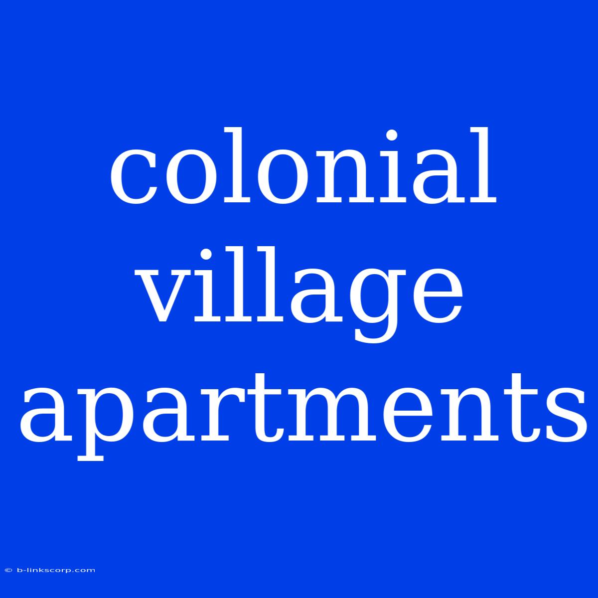 Colonial Village Apartments