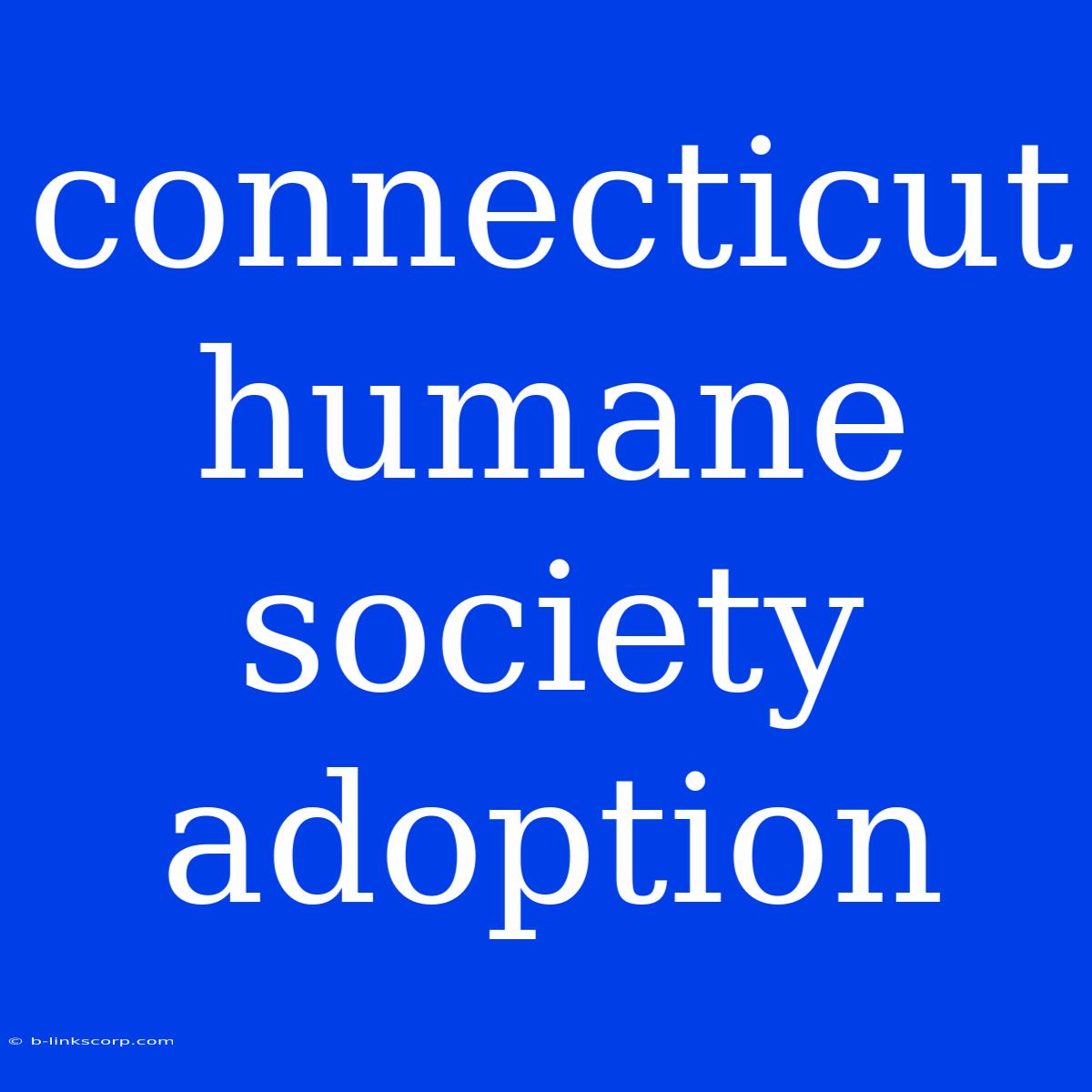 Connecticut Humane Society Adoption