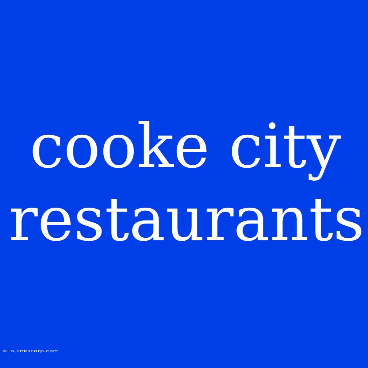 Cooke City Restaurants