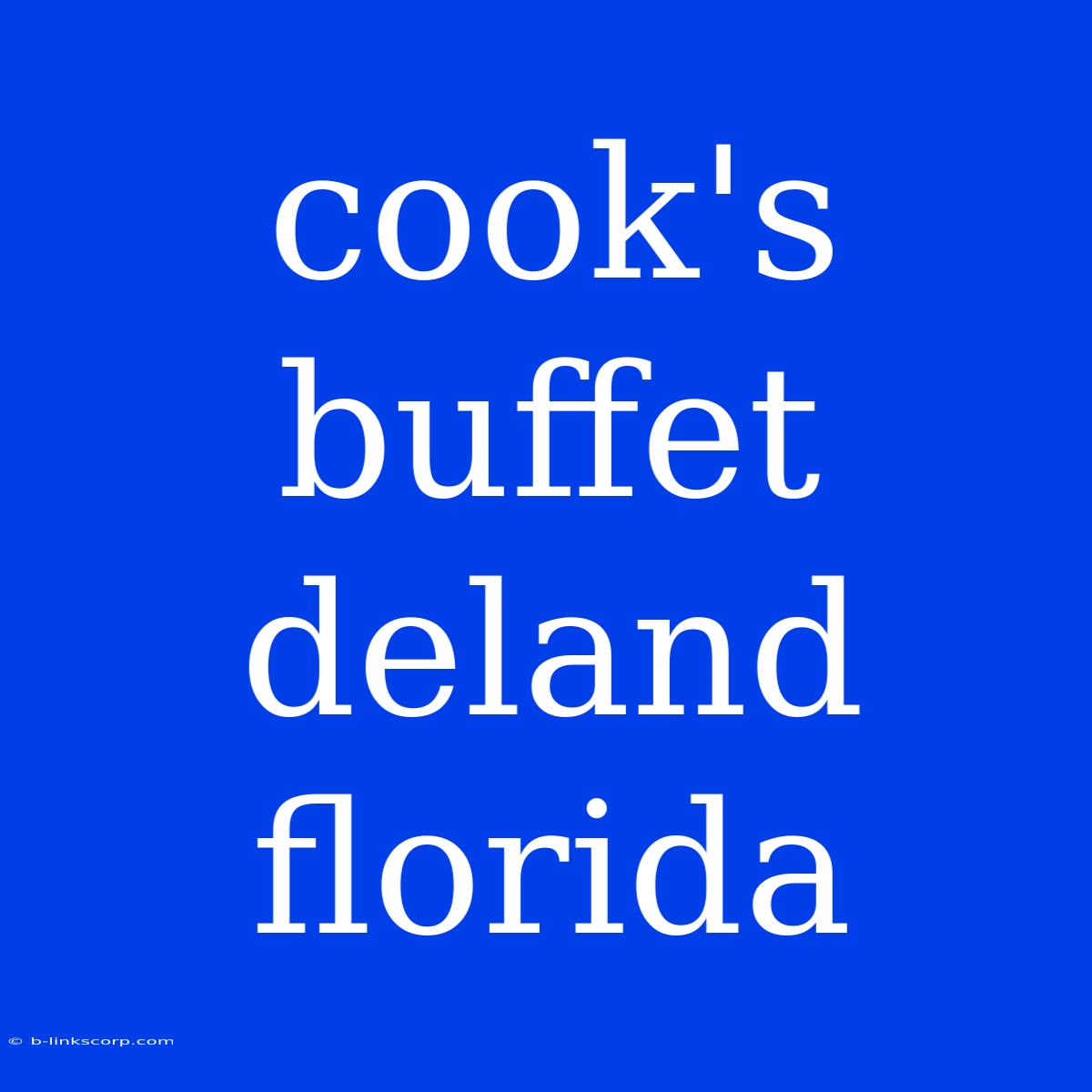 Cook's Buffet Deland Florida