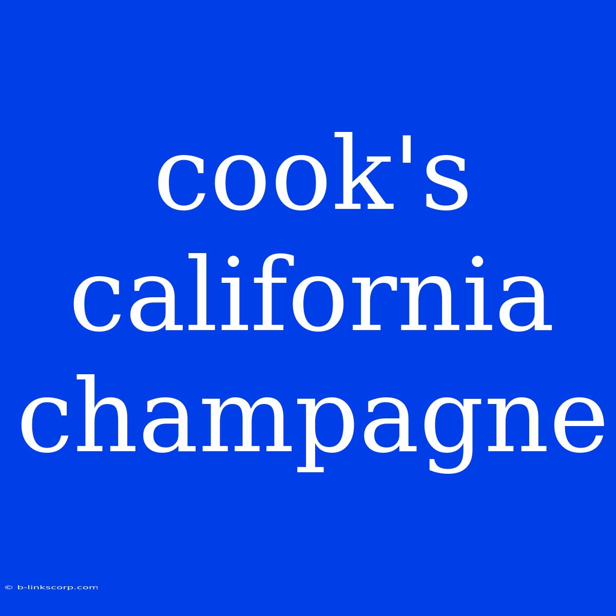 Cook's California Champagne