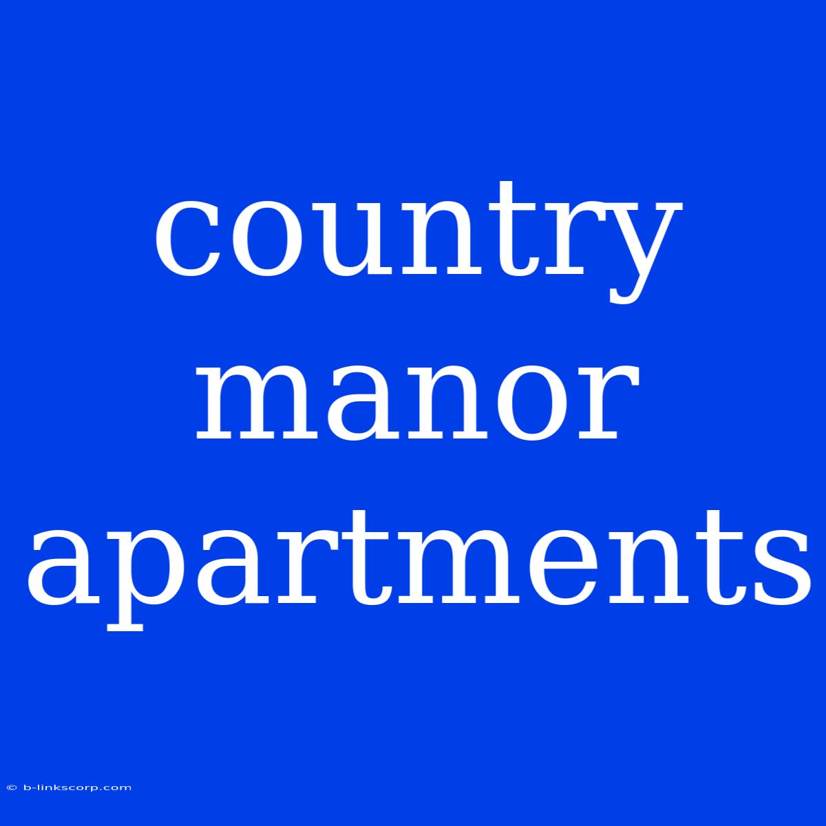 Country Manor Apartments