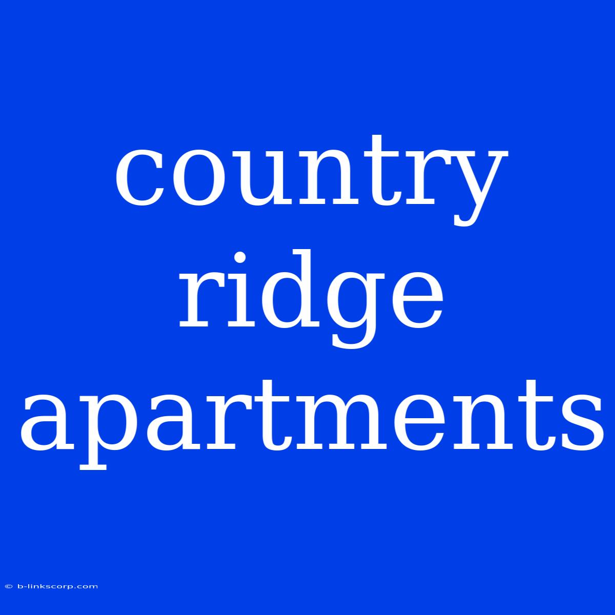 Country Ridge Apartments