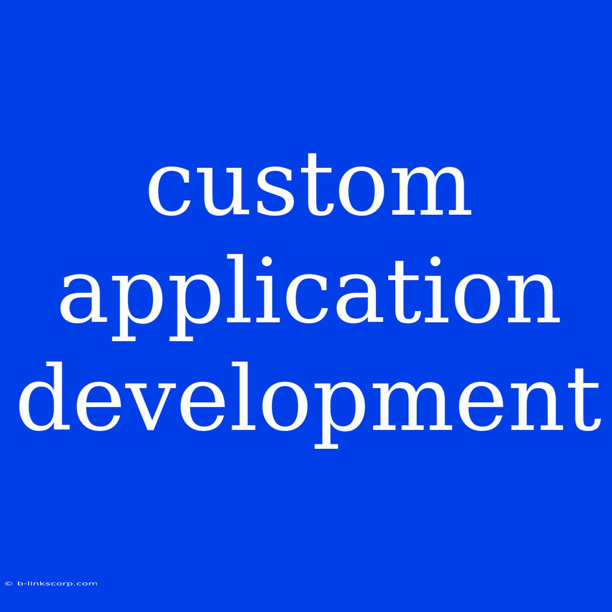 Custom Application Development